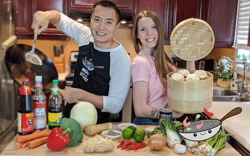 Voyez les délicieuses recettes vidéo de Hop dans le Wok dans le coin recettes de Kim Phat